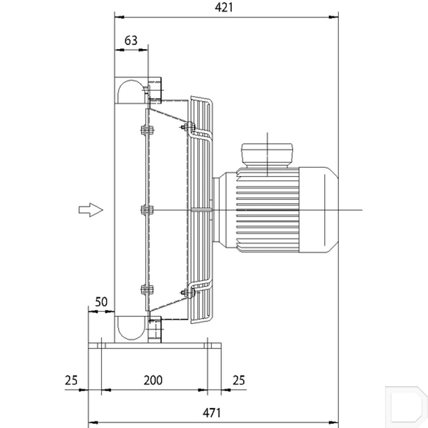 Oliekoeler 1" 140l/min 38-50°C 400V
